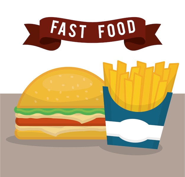 Vector delicious fast food graphic design