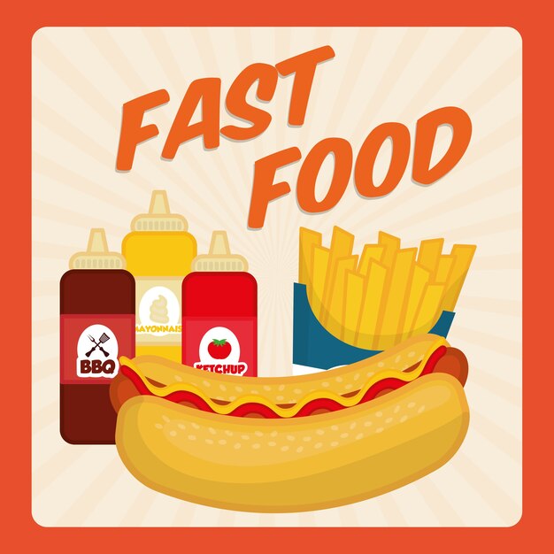 Delicious fast food graphic design