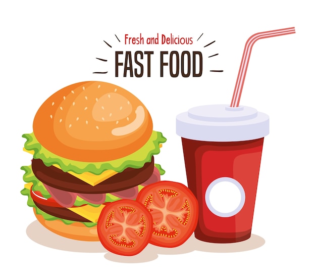 delicious fast food icons vector illustration design