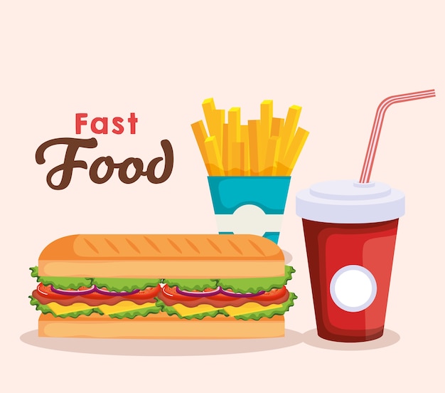 Delicious fast food icons vector illustration design