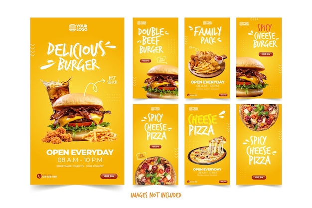 Delicious fast food instagram story template for social media advertising