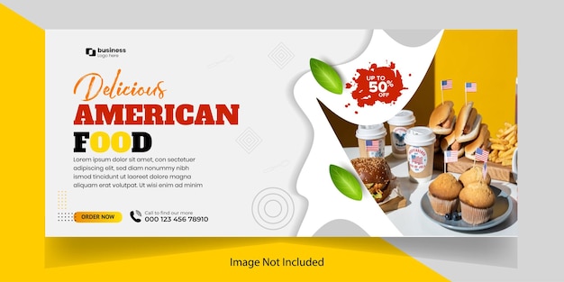 Vector delicious fast food pizza banner with social media cover post restaurant discount food banner