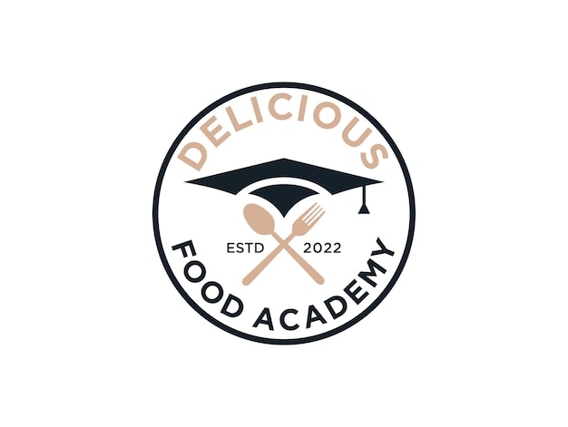 Delizioso design del logo dell'accademia alimentare