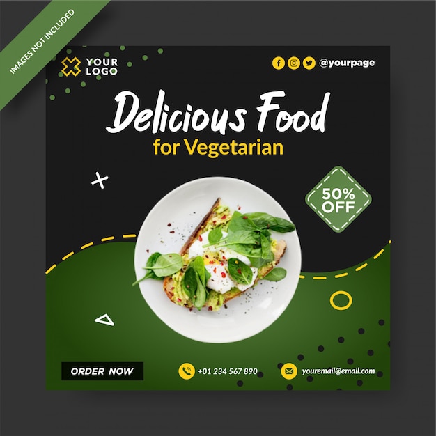 Delicious food banner instagram-bericht