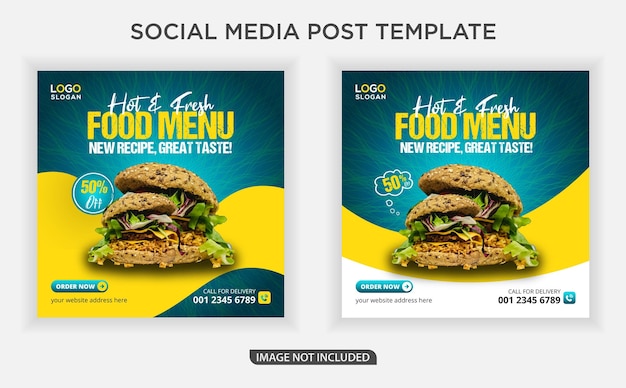 Delicious food banner social media post
