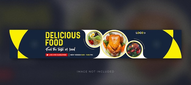 delicious food banner with chicken and various dishes youtube channe art cover