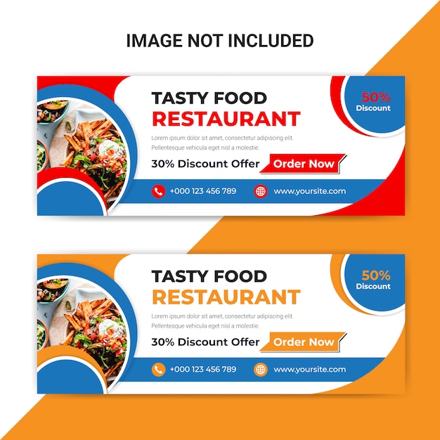 Delicious food facebook cover banner template for restaurant