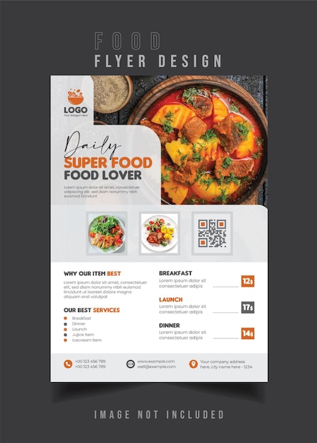 Delicious Food Flyer Template Moderne bewerkbare en klaar voor promotie