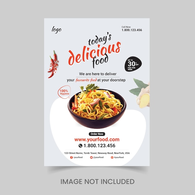 Vector delicious food flyer template