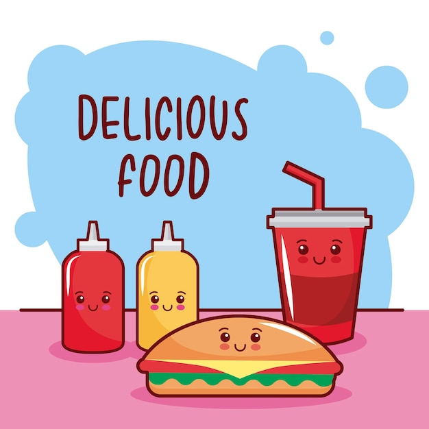 Vector delicious food kawaii