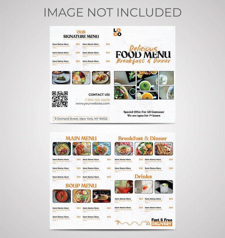 Vector delicious food menu design template