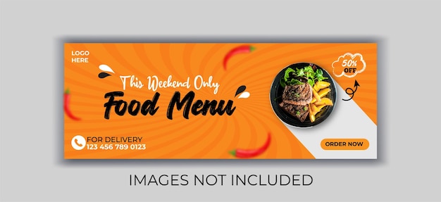 Delicious food menu facebook cover template