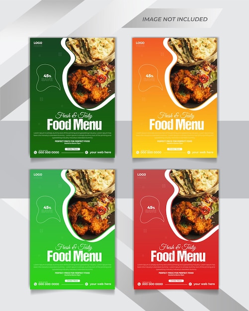 맛있는 음식 메뉴 플라이어 또는 카페 레스토랑 음식 메뉴 디자인 템플릿