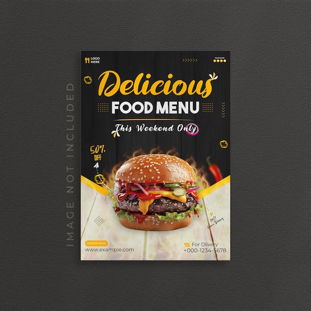 delicious food menu flyer template