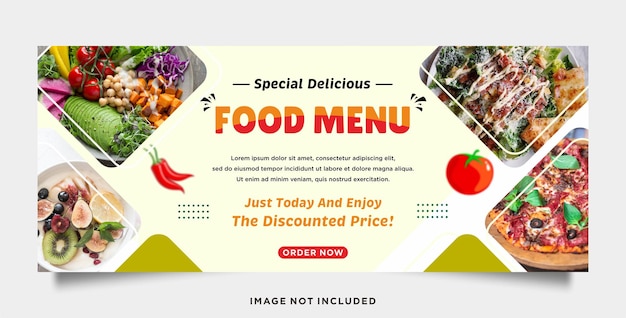 Delicious food menu and restaurant banner template