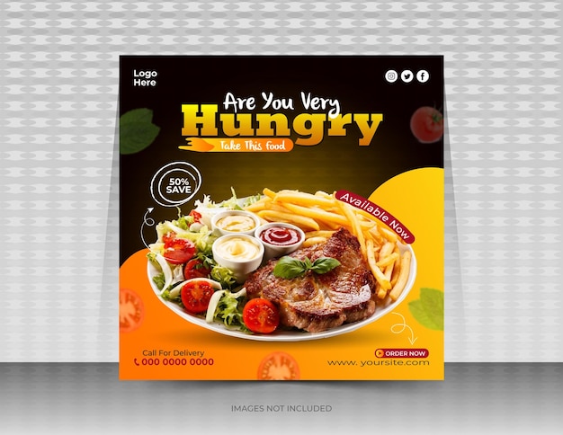 Vector delicious food  menu social media banner design template or instagram banner post design