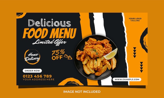 Delicious food menu social media banner template design