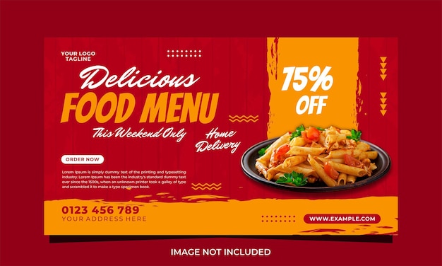 Delicious food menu social media banner template