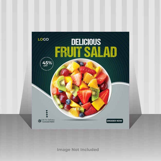 Delicious food menu social media promotion and banner post design template