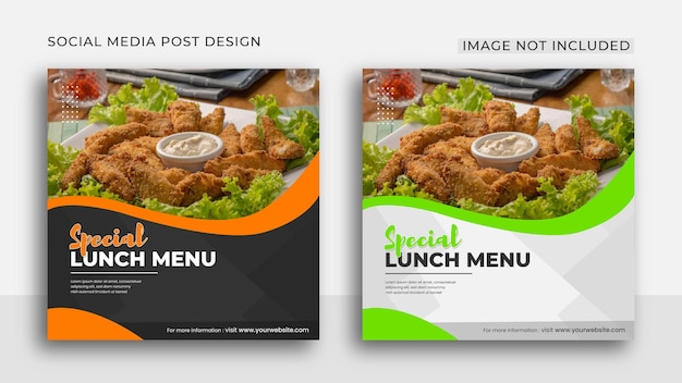 delicious food menu social media promotion and instagram post template