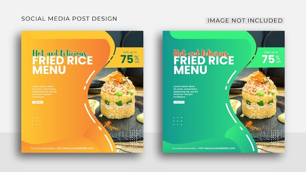 delicious food menu social media promotion and instagram post template