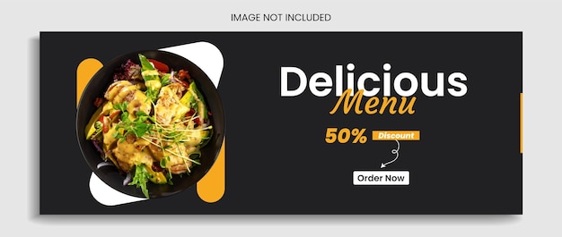 delicious food menu social media template Facebook cover web banner