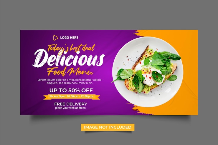 वेक्टर delicious food menu web banner template design