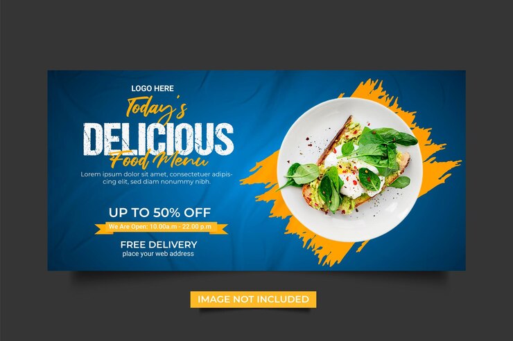 वेक्टर delicious food menu web banner template design