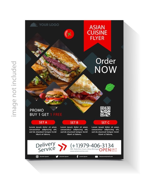 delicious food restaurant business flyer