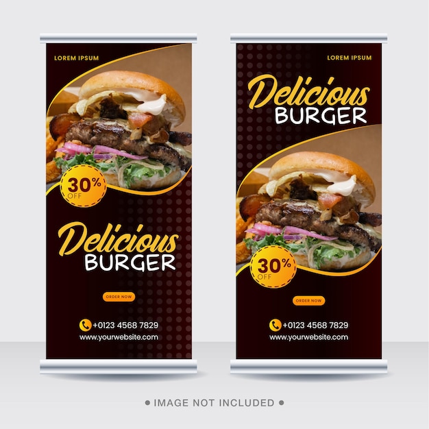Vector delicious food rollup or x banner or social media post