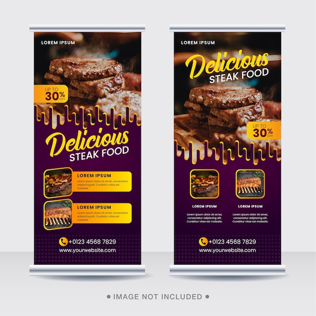 Delicious food rollup or x banner or social media post
