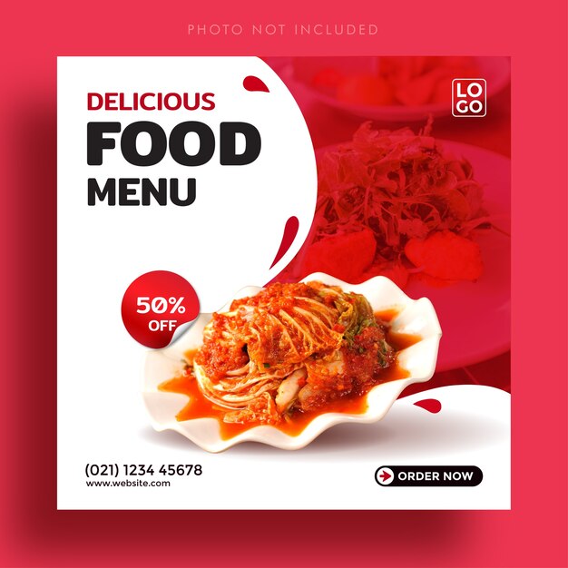 Delicious food sale social media post advertising banner template