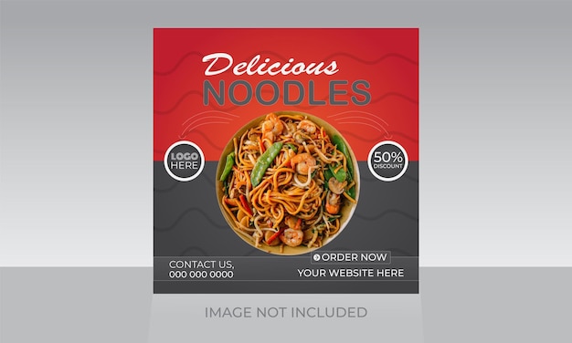 Vector delicious food social media banner post sjabloon