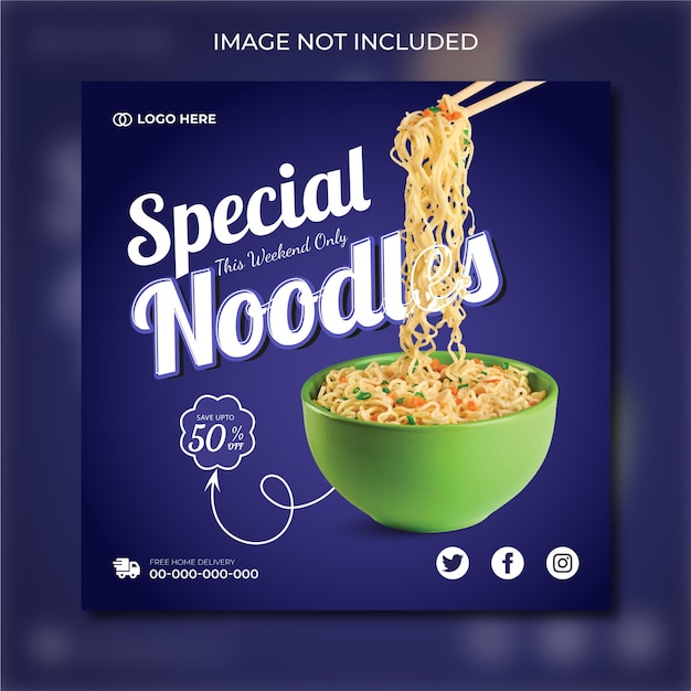 Delicious food social media banner post template