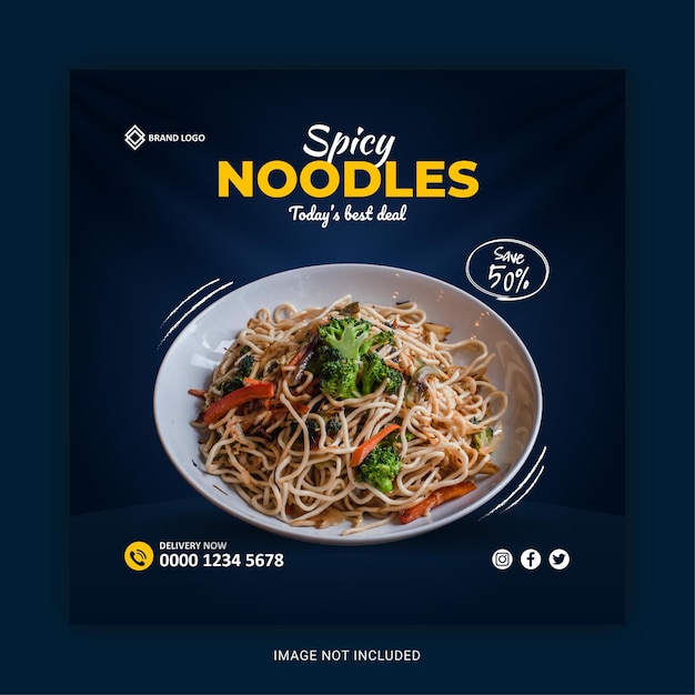 Delicious food social media and instagram post template