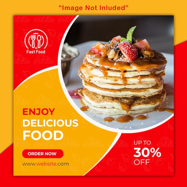 Delicious food social media post and instagram template