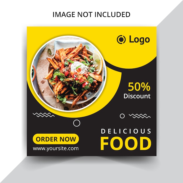 Delicious food social media post template