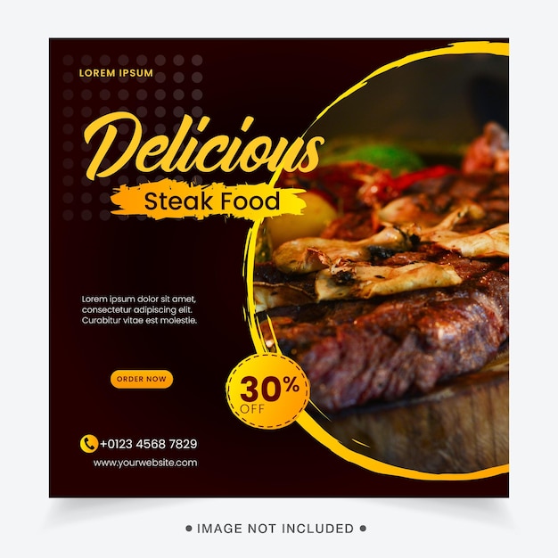 Delicious food social media post template