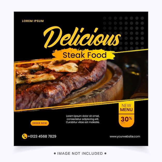 Delicious food social media post template