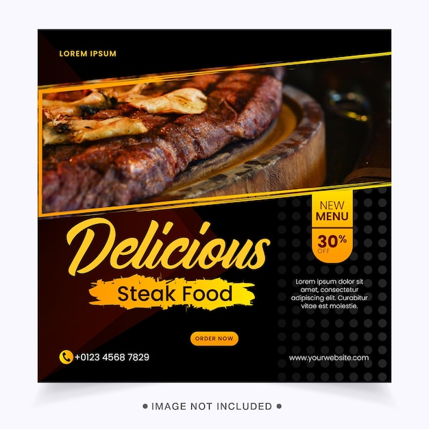 Delicious food social media post template