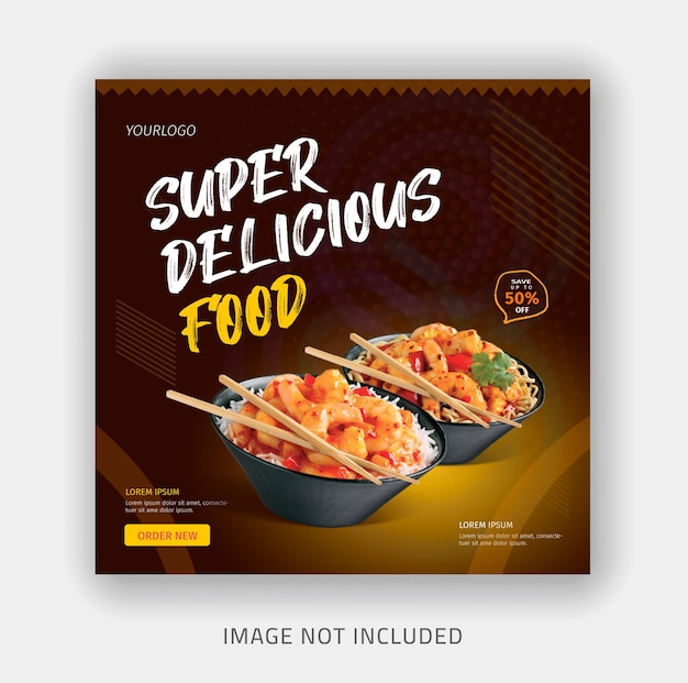 Delicious food social media post template