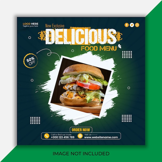 Delicious Food social media promotion and instagram banner post design