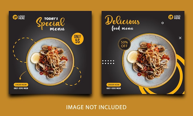 Delicious food social media template for instagram