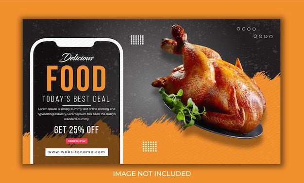 Delicious food today's best deal social media banner or web thumbnail editable vector file