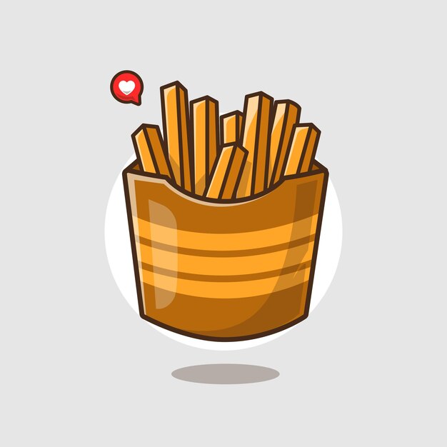 Vector delicious french fries ready to eat food and beverage illustration concept