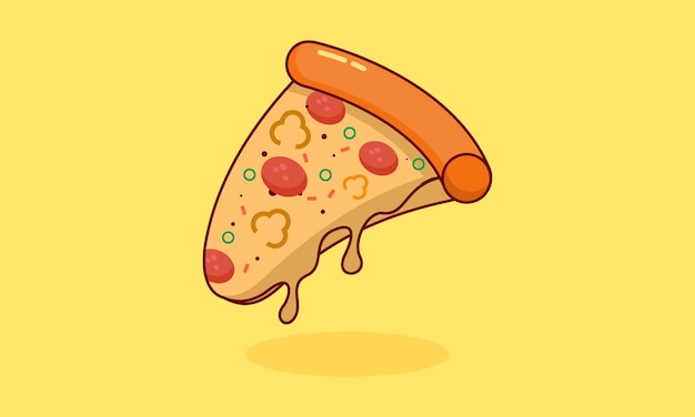 Vettore illustrazione deliziosa e fresca di una fetta di pizza