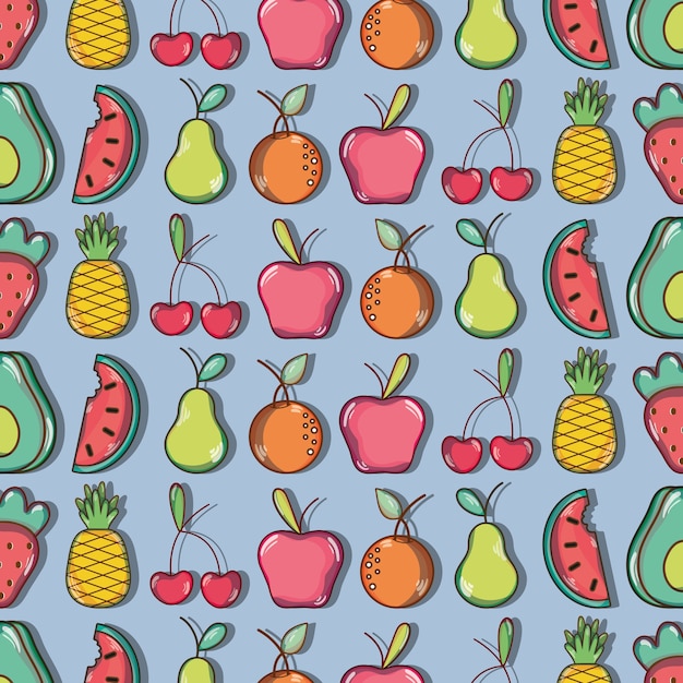 Delicious and fresh tropical fruits background 