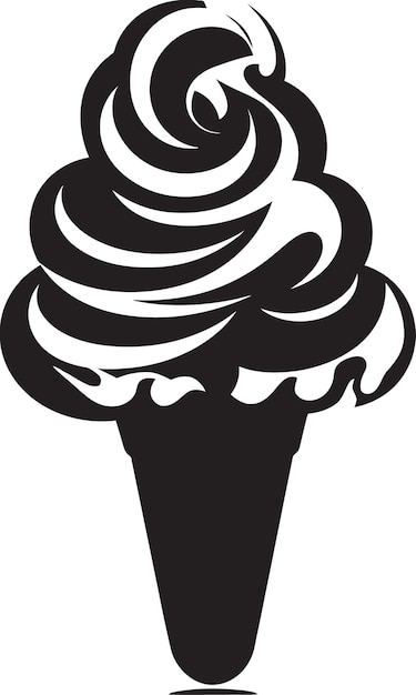 Delicious frost black emblem treat whipped serenity ice cream cone zwart logo