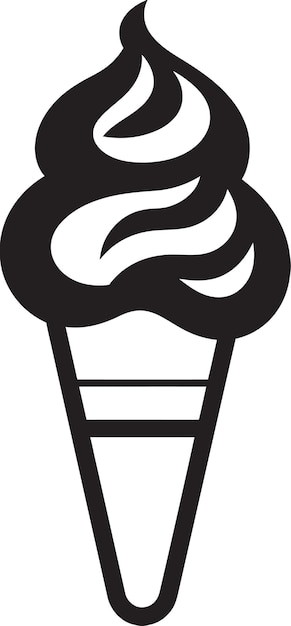 Delicious Frost Black Emblem Treat Whipped Serenity Ice Cream Cone Zwart Logo