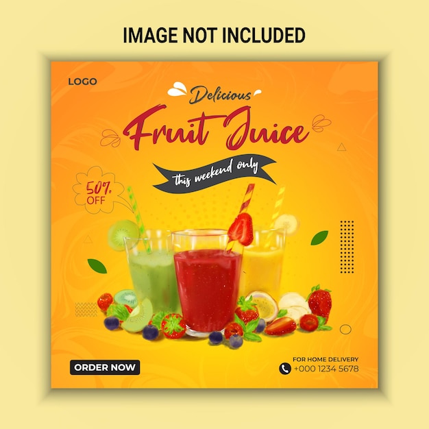 delicious fruit juice social media post design